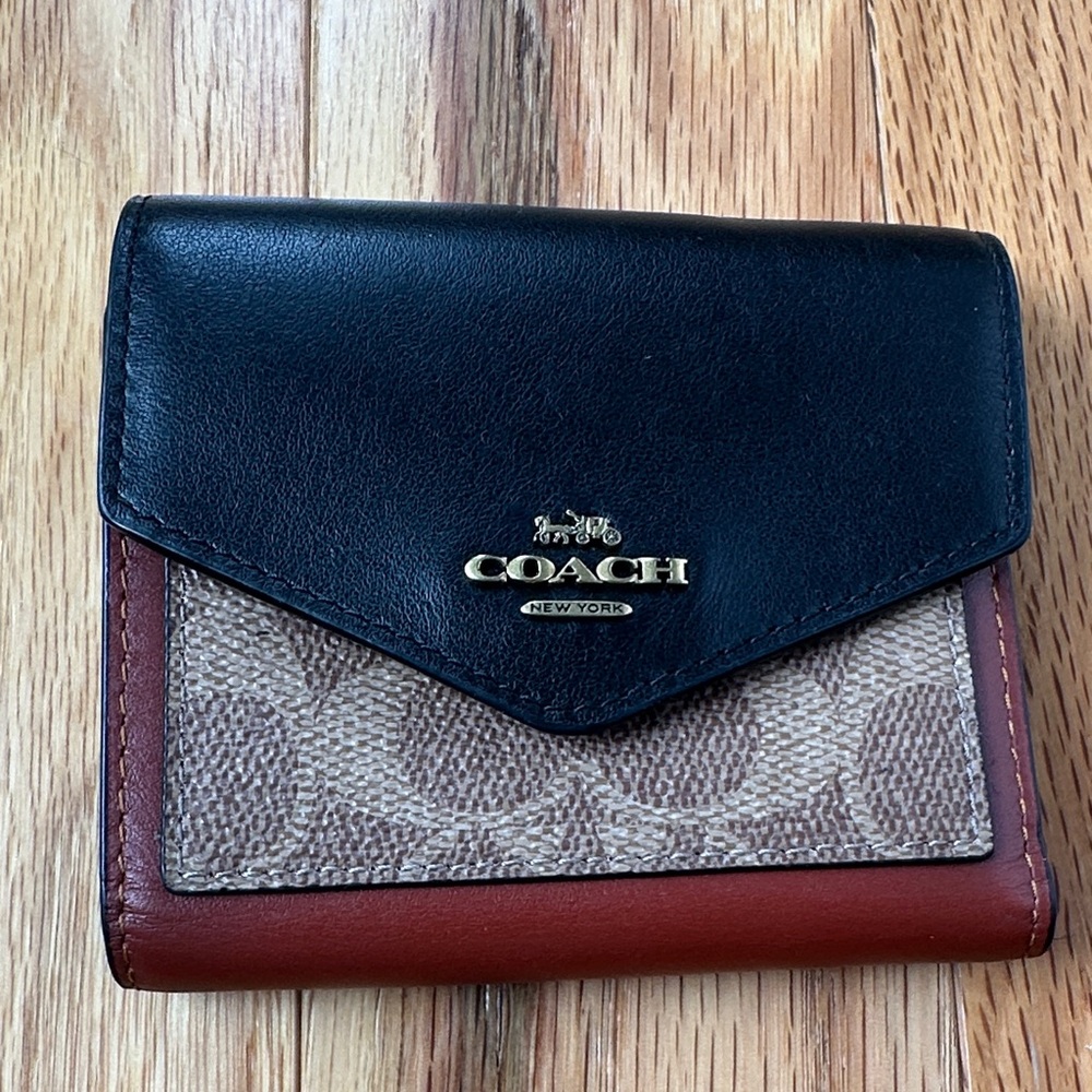 Coach Black and Brown Leather Wallet